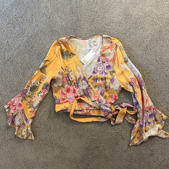 SPELL Blue Skies Wrap Top - S - Picture 3 of 8